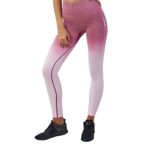 Gymshark Adapt Ombre Seamless Leggings Raspberry Red/White Marl Pink size Small - Picture 1 of 6